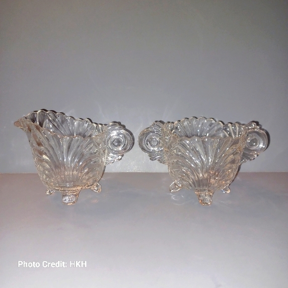 Cambridge Caprice Clear (Stem 300) Mini Cream & Mini Open Sugar Set - Picture 1 of 14